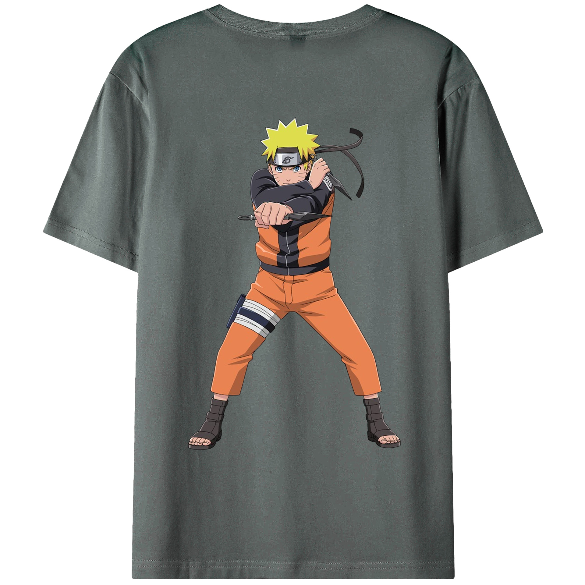 （画像用） NARUTO -ナルト- うずまき ナルト Uzumaki Naruto 綿100％ メンズ半袖Tシャツ（バックプリント） 通気性